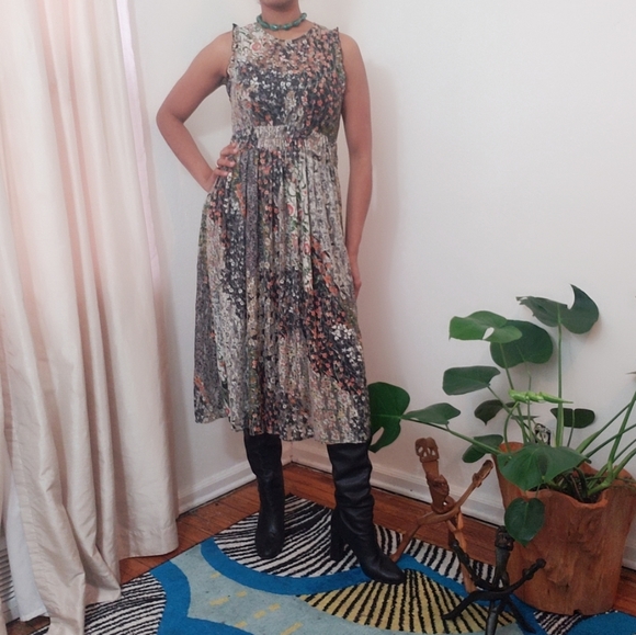 ZARA Printed Lace Empire waist dress - Picture 2 of 6
